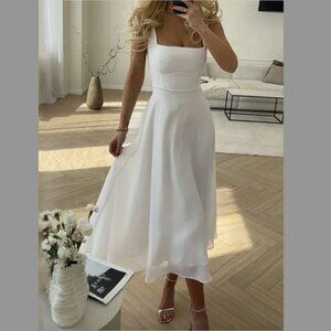 White Elegant Cami Long Dress